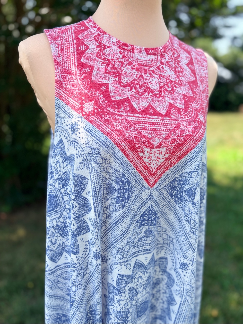 Sonoma Goods for Life MED Sleeveless Dress red white blue Americana summer sun - Picture 2 of 4